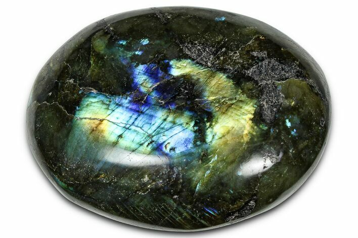 Flashy, Polished Labradorite Palm Stone - Madagascar #334259
